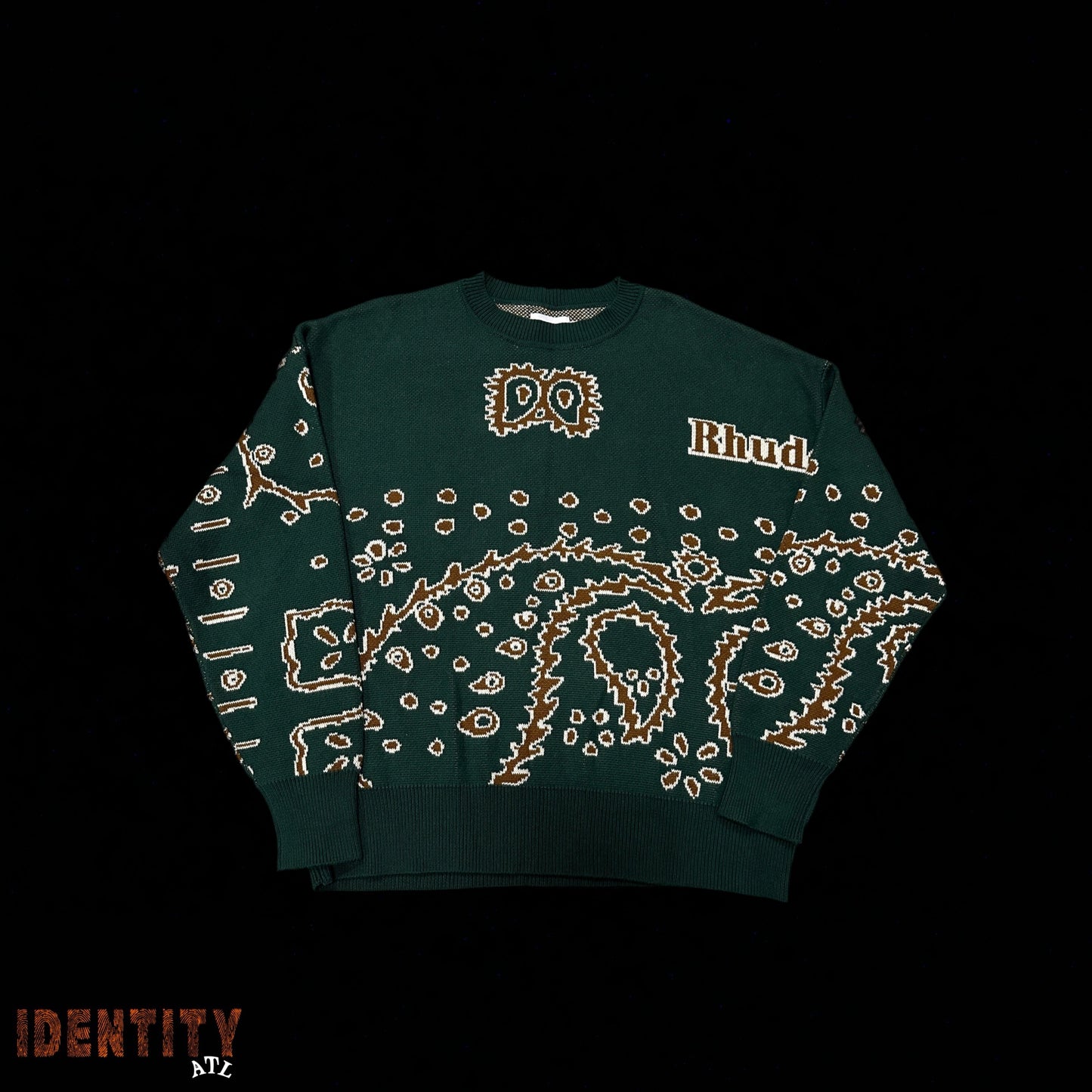 Rhude Bandana Knit Crewneck Green