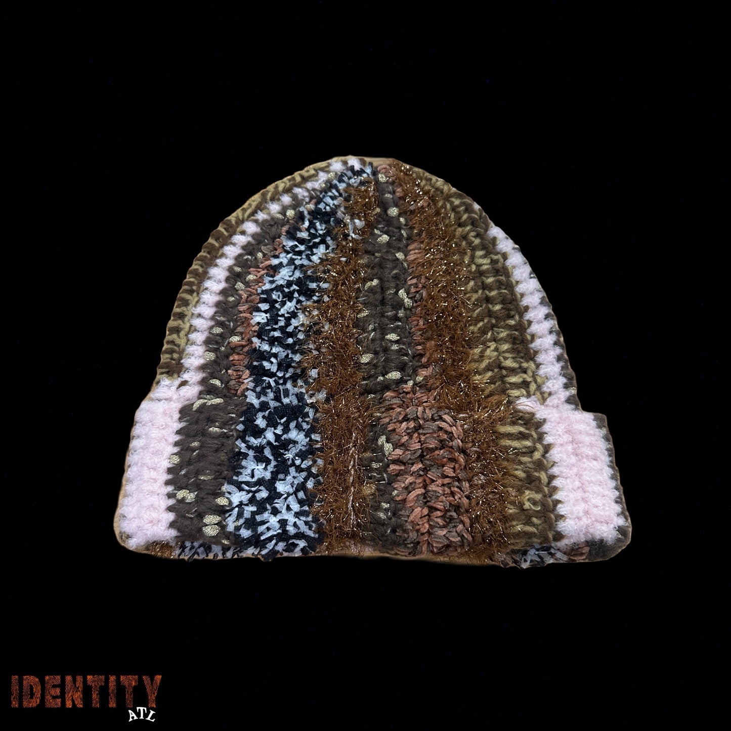 Supreme Tinsel Stripe Beanie Brown