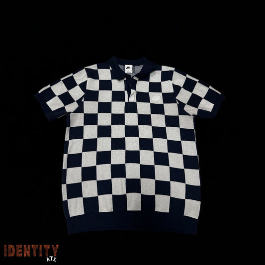 Nike Club Checkers Golf Polo Shirt Navy
