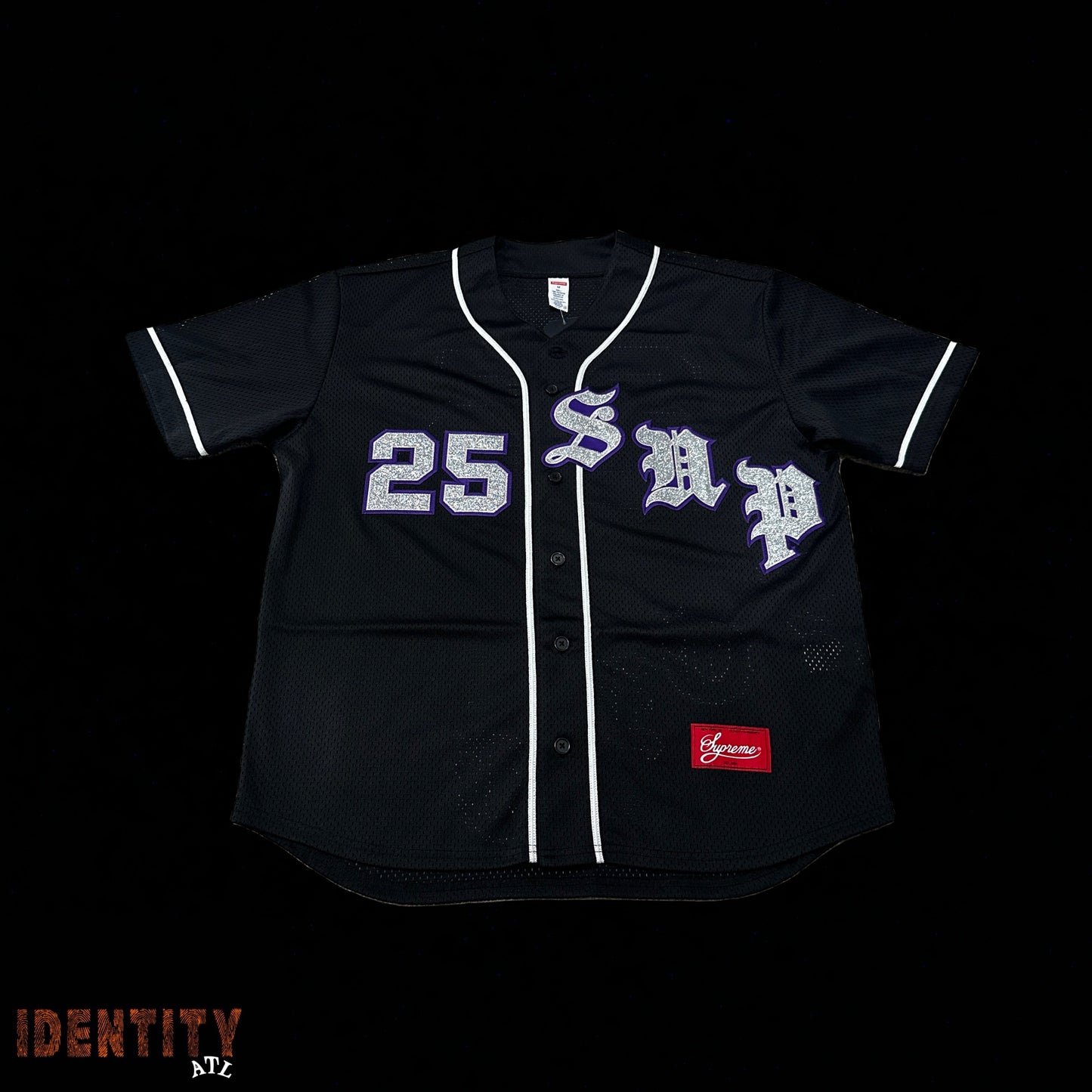 Supreme Old English Baseball Jersey Black
