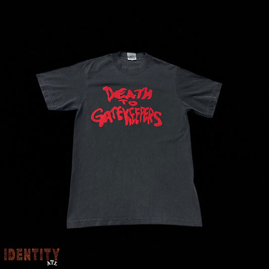 Financial Dept. Death To Gatekeepers Tee Charcoal