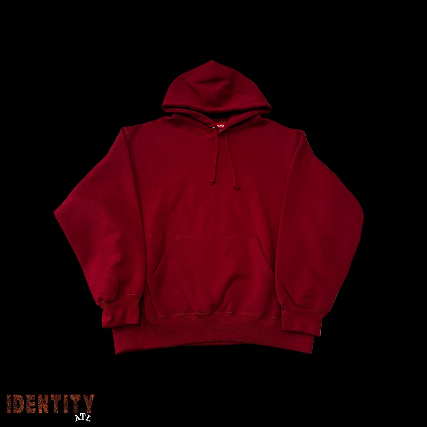 Supreme Satin Appliqué Hooded Sweatshirt (FW25) Red