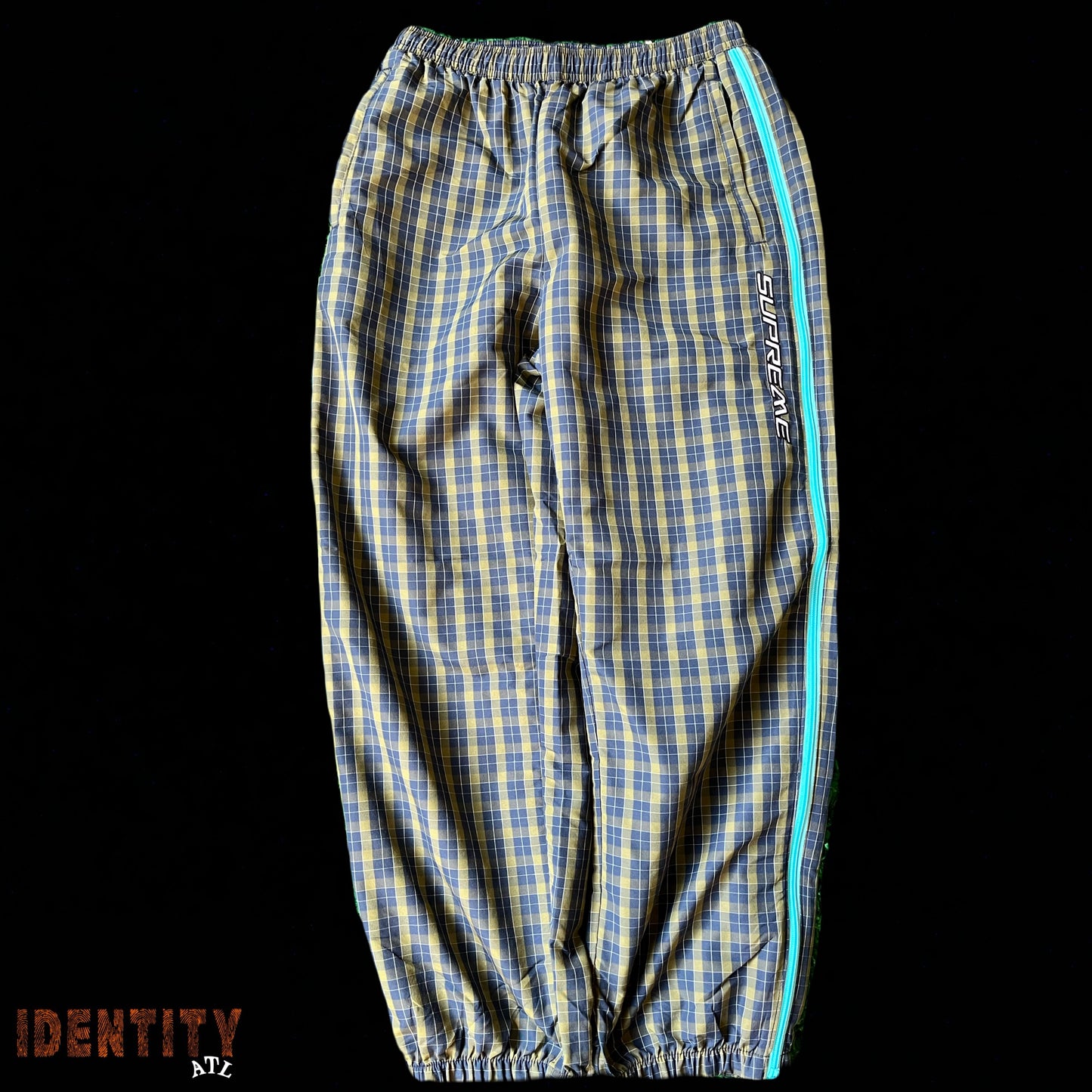 Supreme Plaid Warm Up Pant Navy