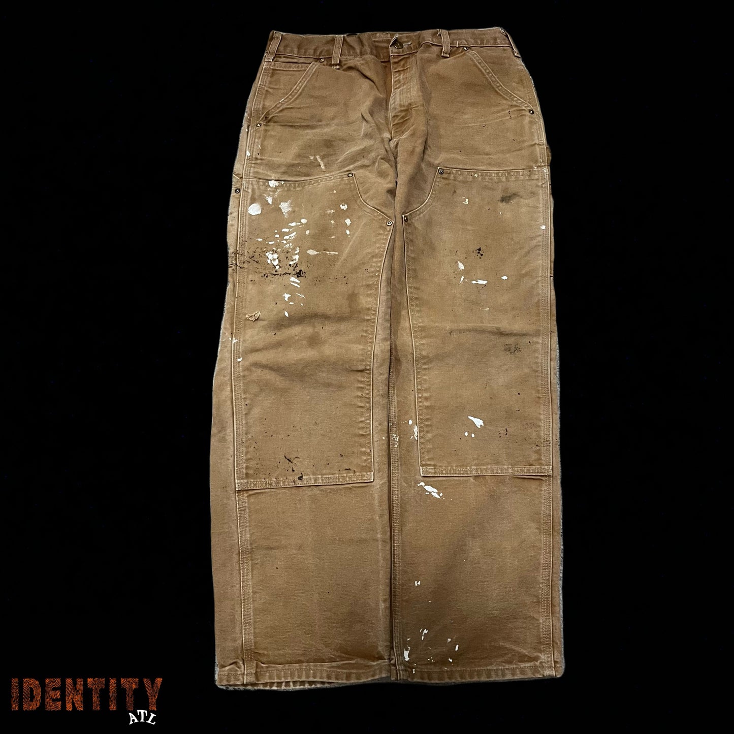 Vintage Dark Brown Painted Carhartt Double Knee Pants