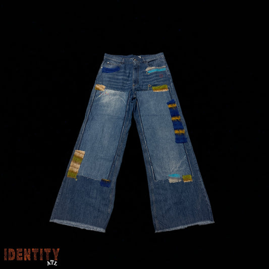 Marni Stonewashed Organic Blue Denim Jeans w Mohair