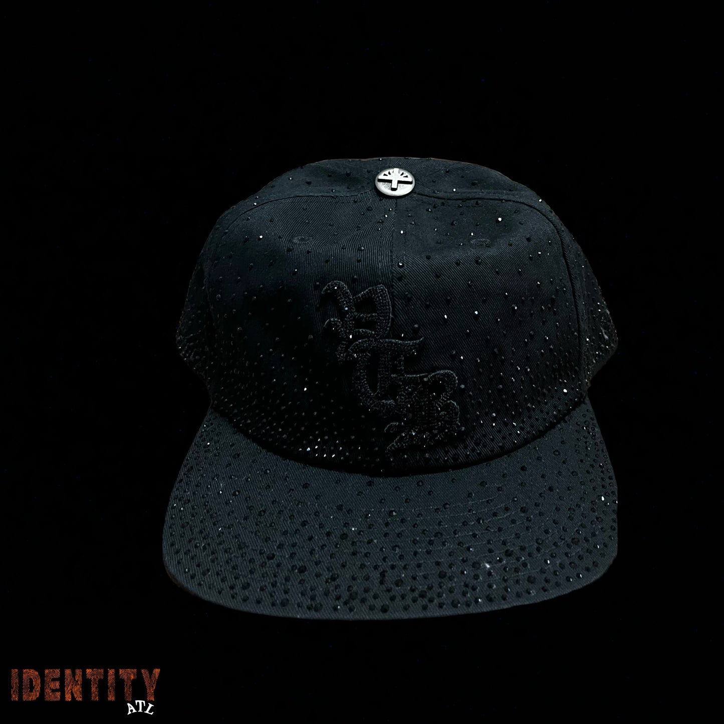 Vertabrae Obsidian Rhinestone Snapback