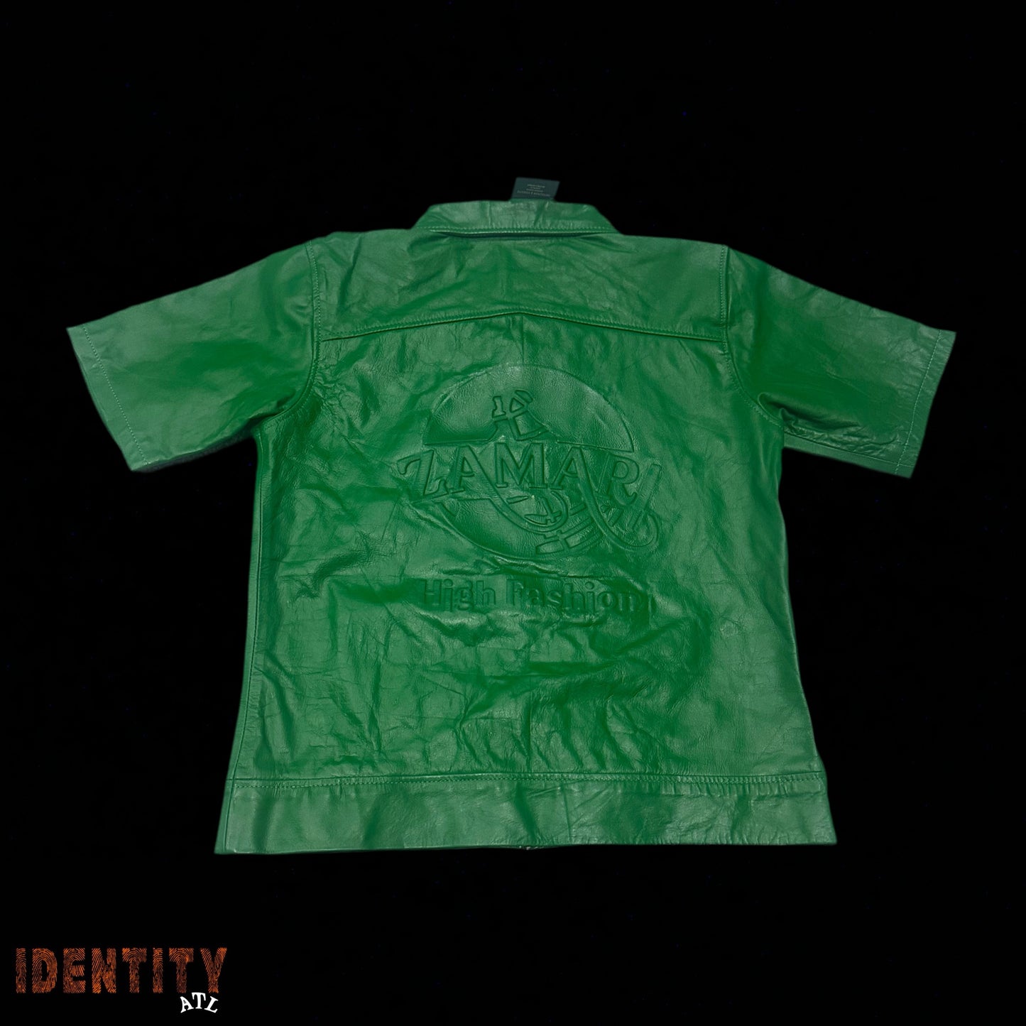 Zamari Leather Button Up Green