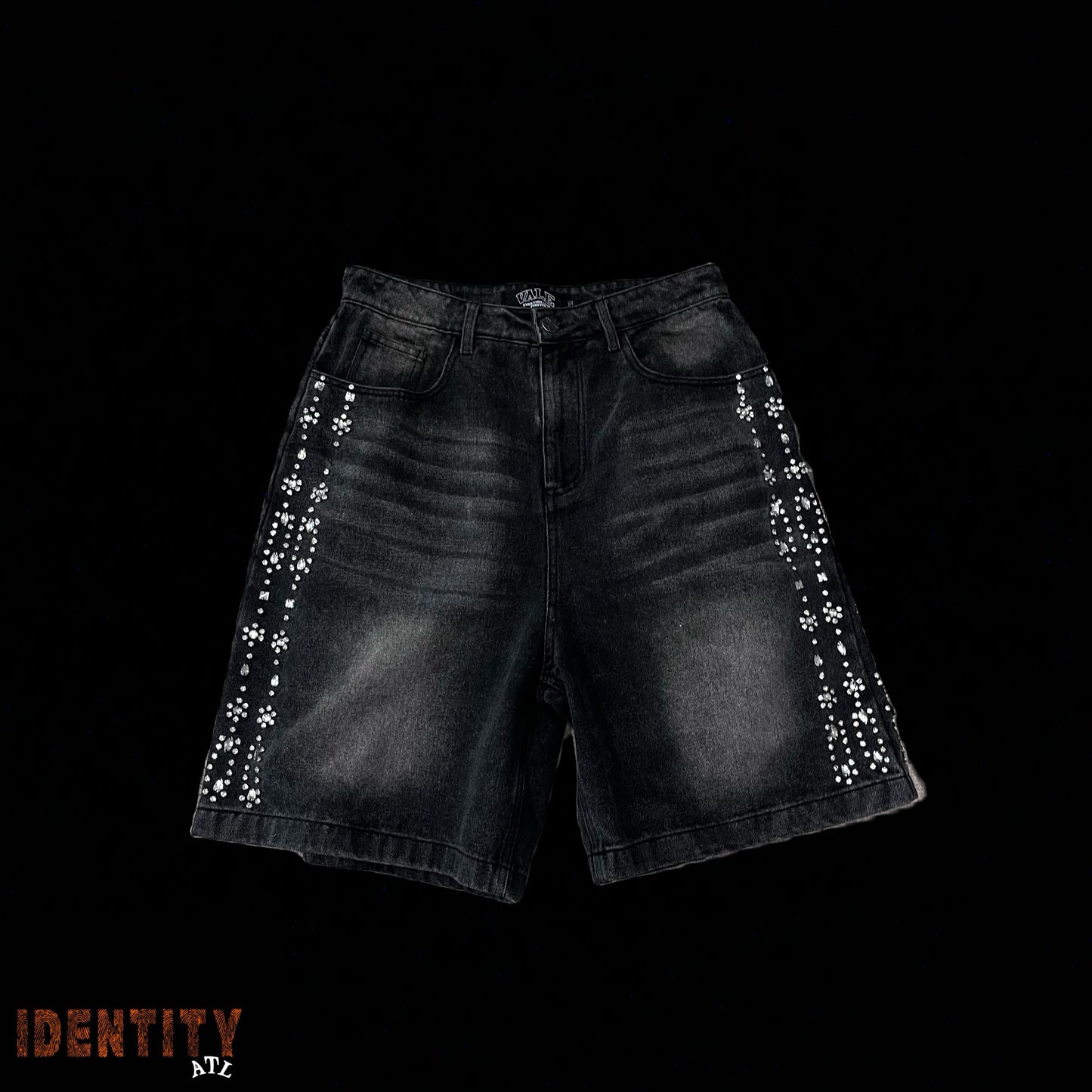 Vale Rhinestone Jorts Grey