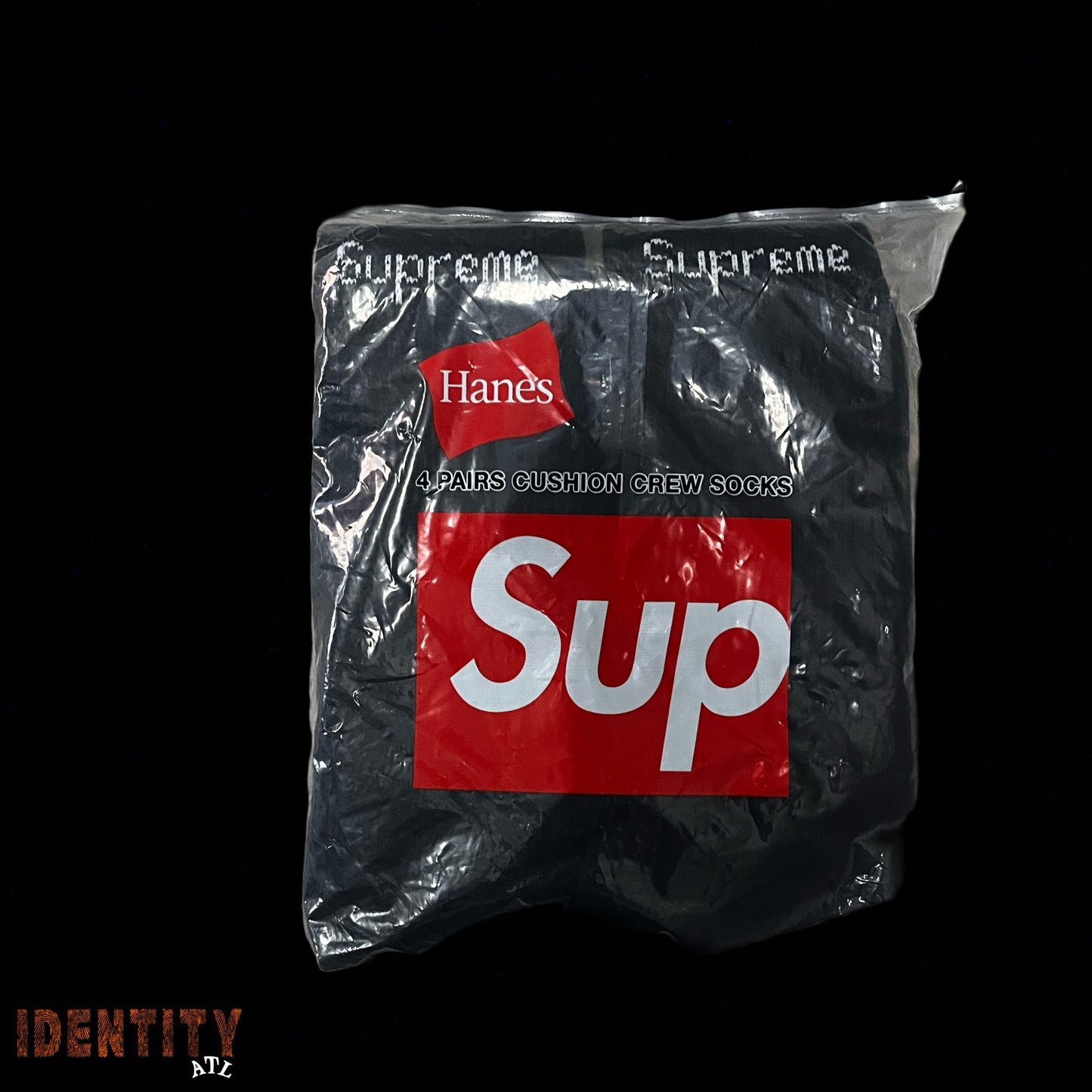 Supreme Hanes Socks (4 Pack) Black