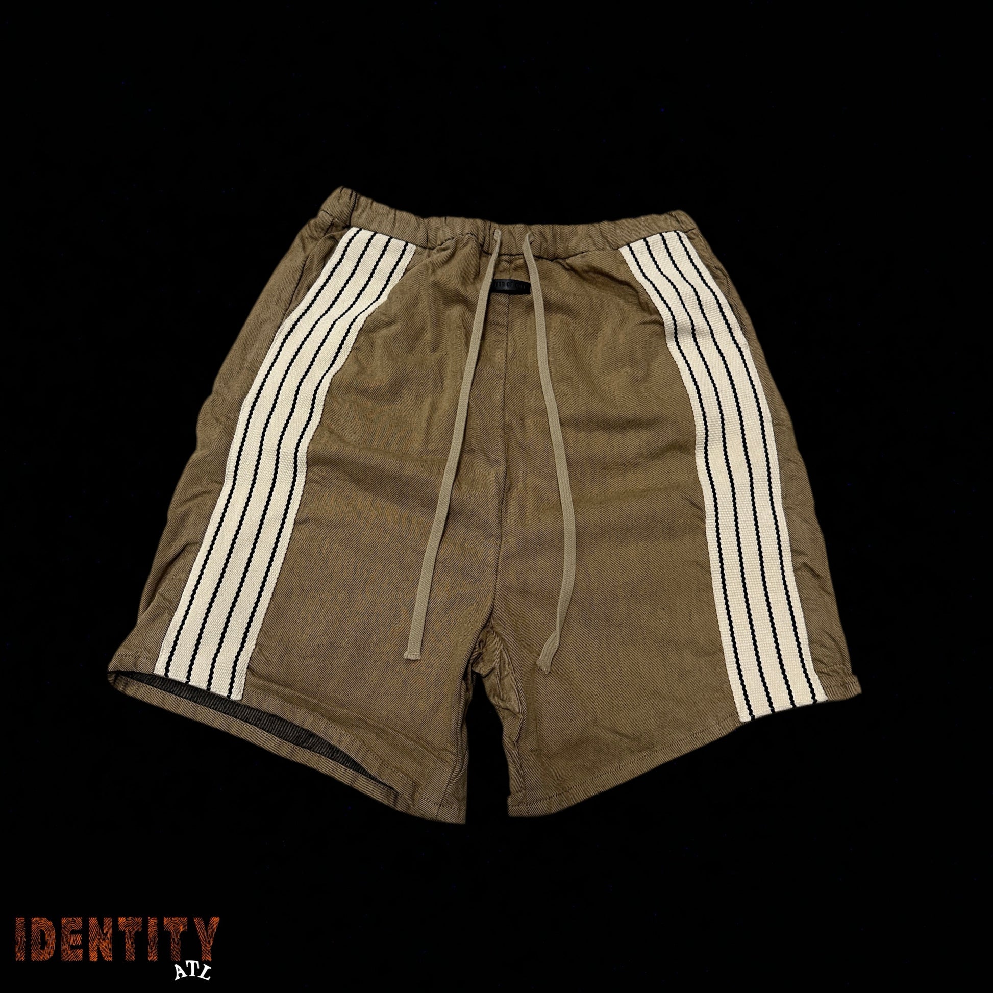 Fear of God Stripe Denim Shorts Brown