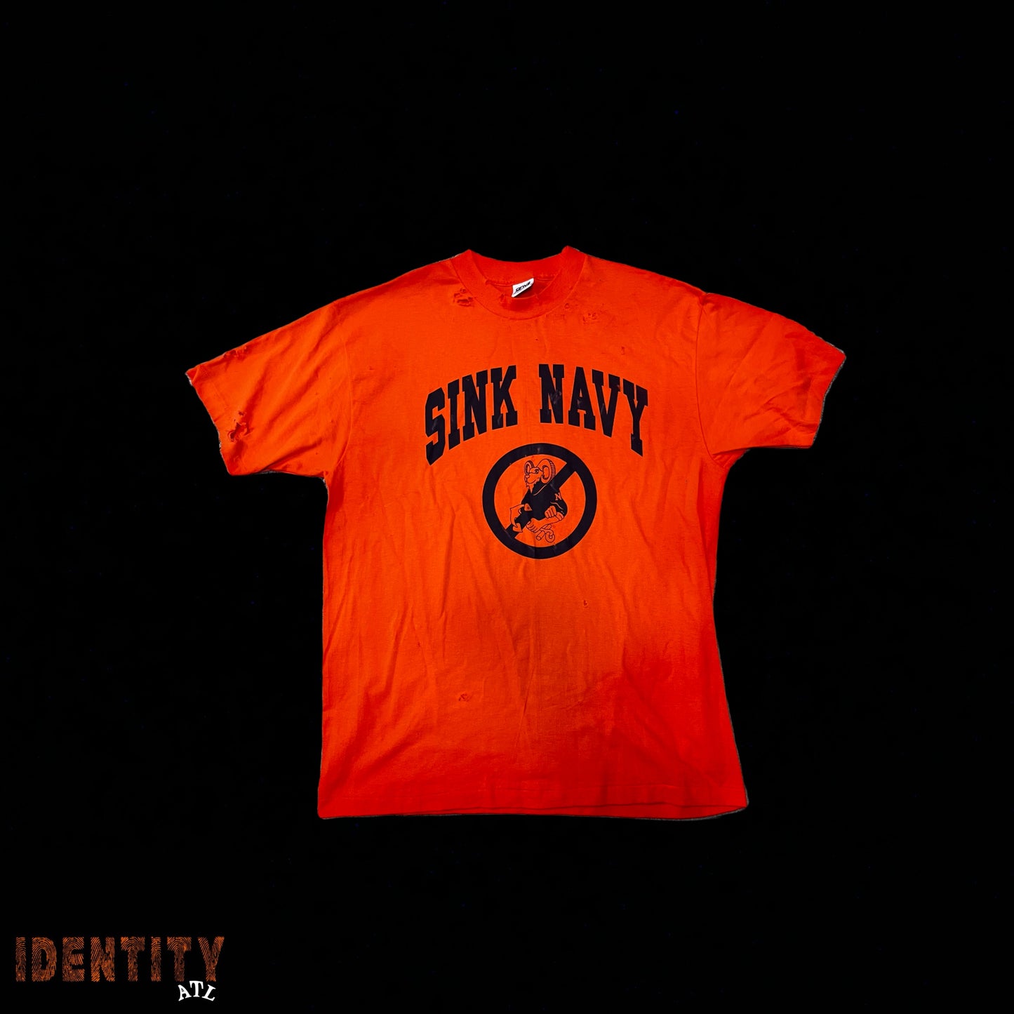 Vintage Sink Navy Tee Orange