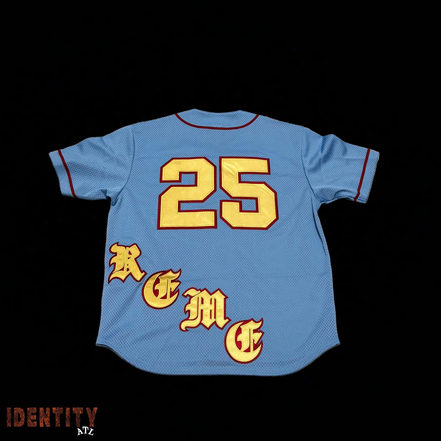 Supreme Old English Baseball Jersey Light Blue