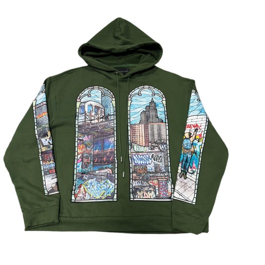 Who Decides War Window Hoodie Green