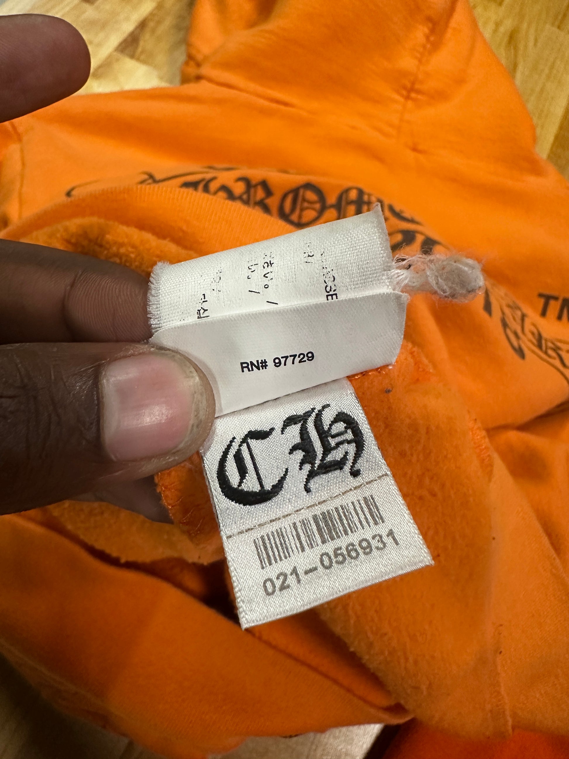 Chrome Hearts x Off White Hoodie Orange
