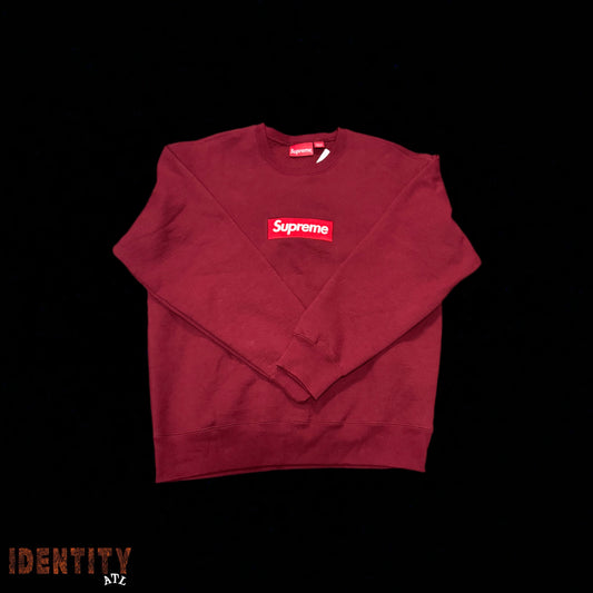 Supreme Burgundy Box Logo Crewneck
