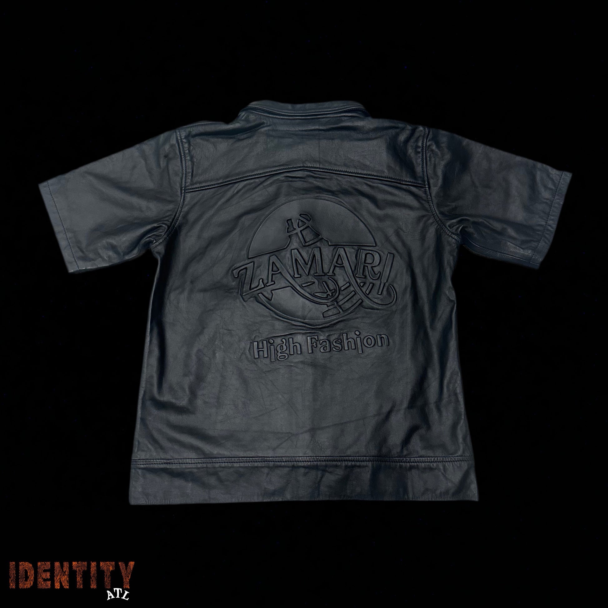 Zamari Leather Button Up Black