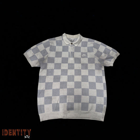 Nike Club Checkers Golf Polo Shirt Light Blue