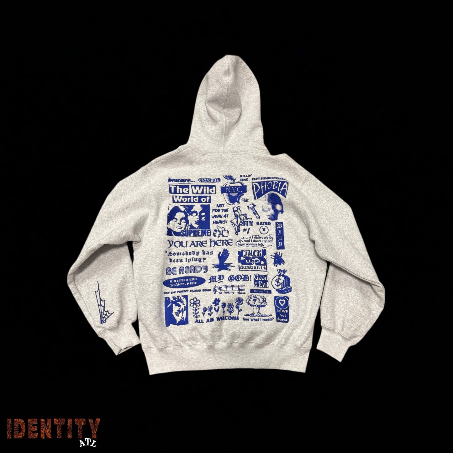 Supreme Embroidered Be Ready Hoodie Grey