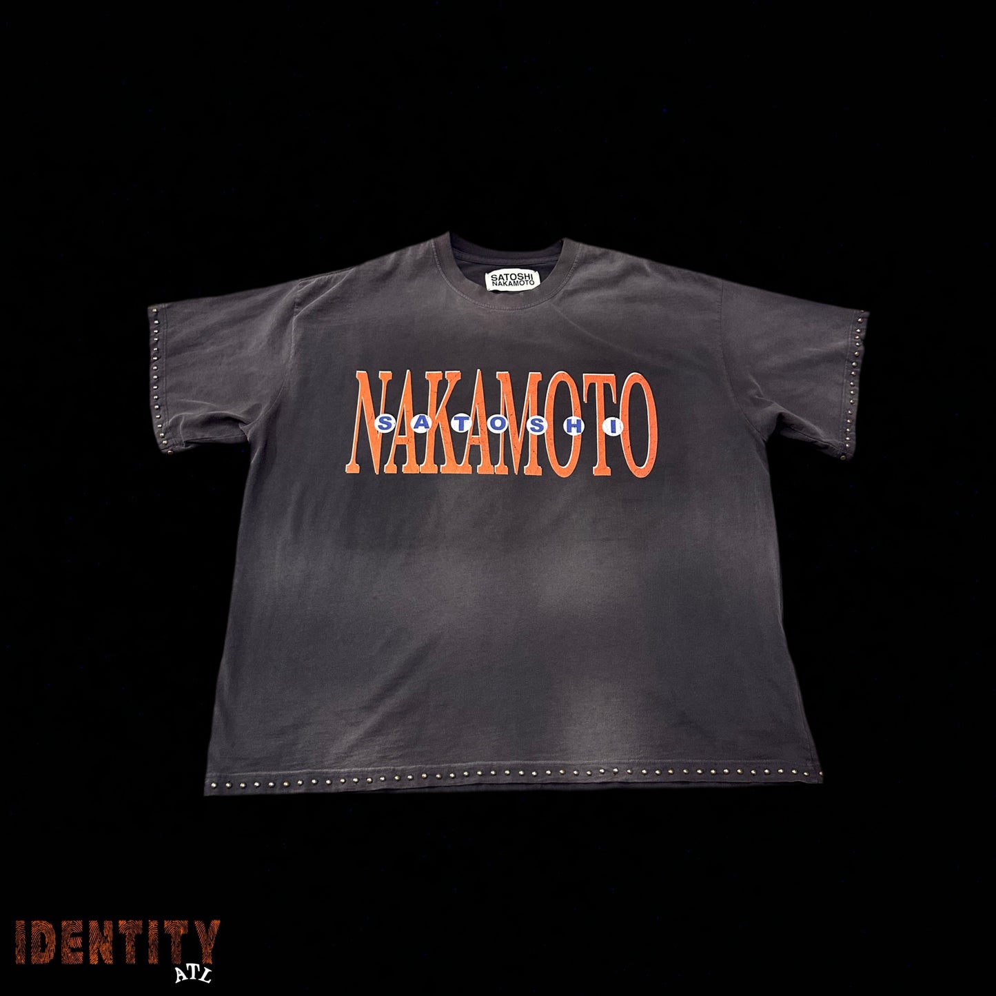 Satoshi Black Washed Studded T-shirt