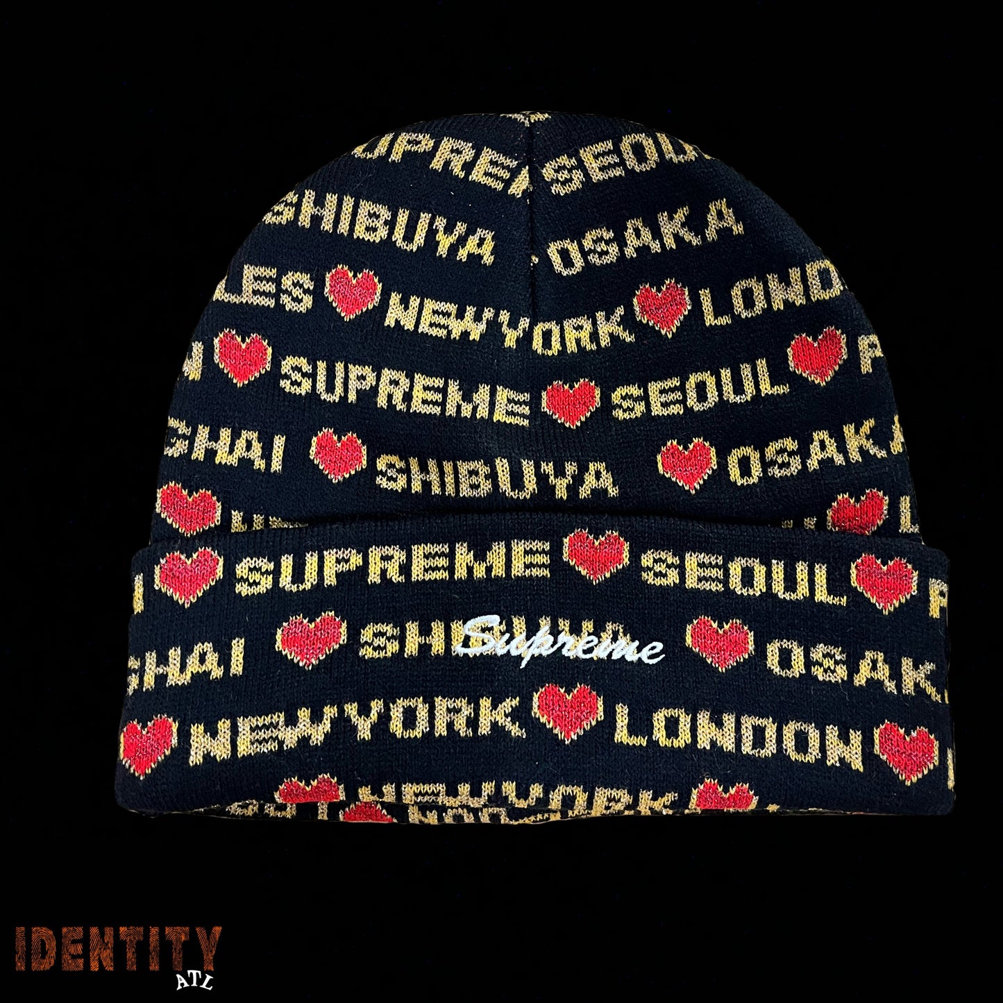 Supreme Hearts Beanie Black