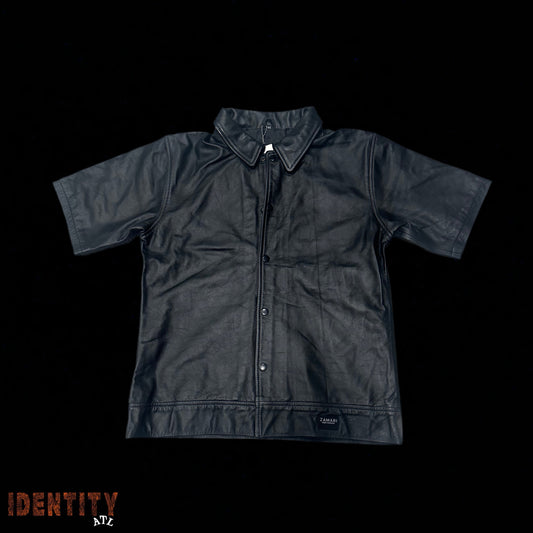 Zamari Leather Button Up Black