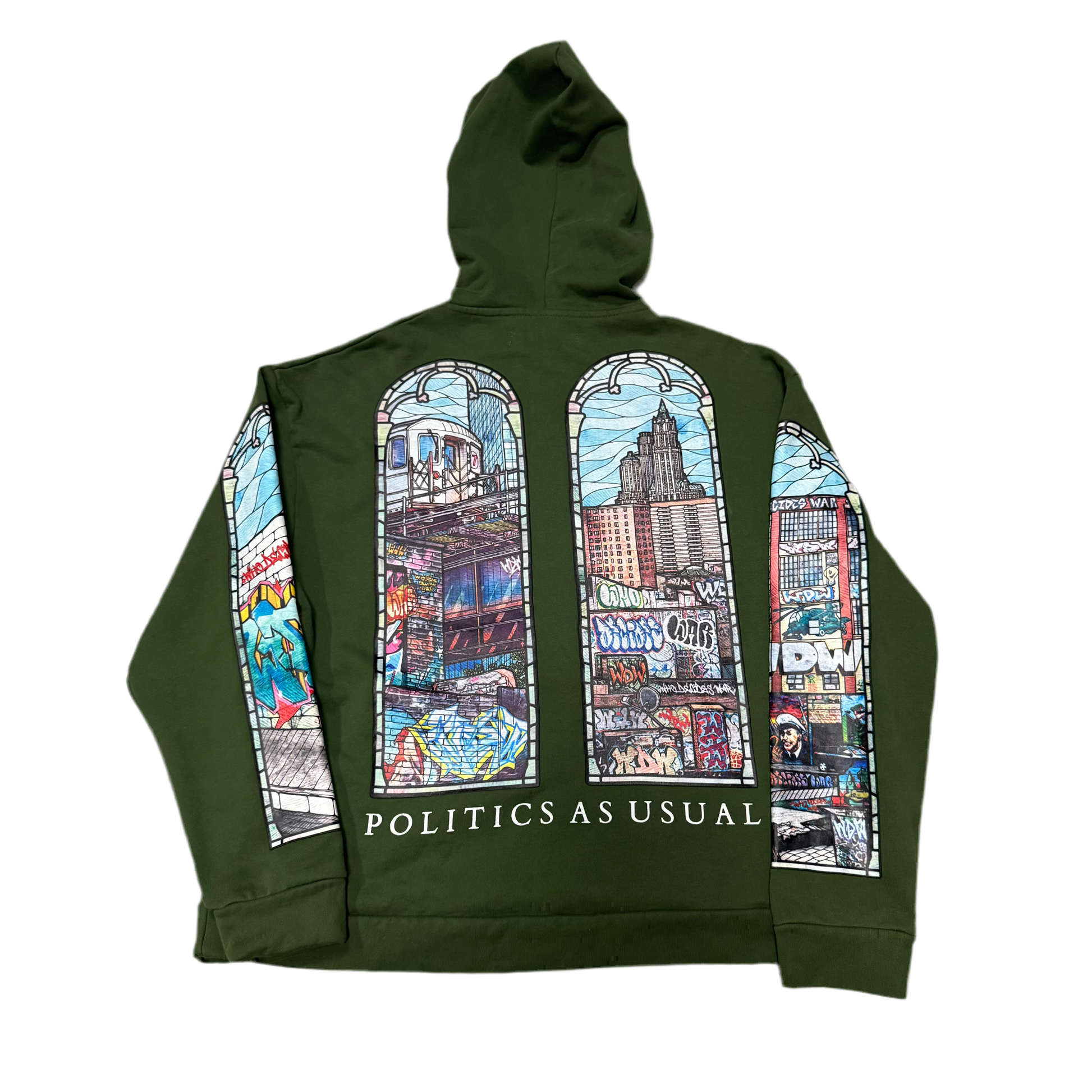 Who Decides War Window Hoodie Green