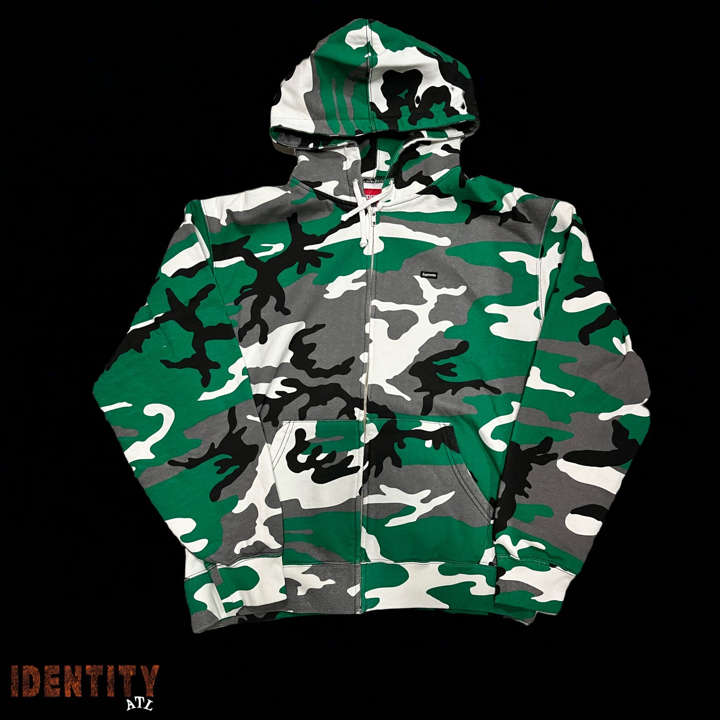 Supreme Small Box Zip Up Hooded Sweatshirt (FW25) Green Camo