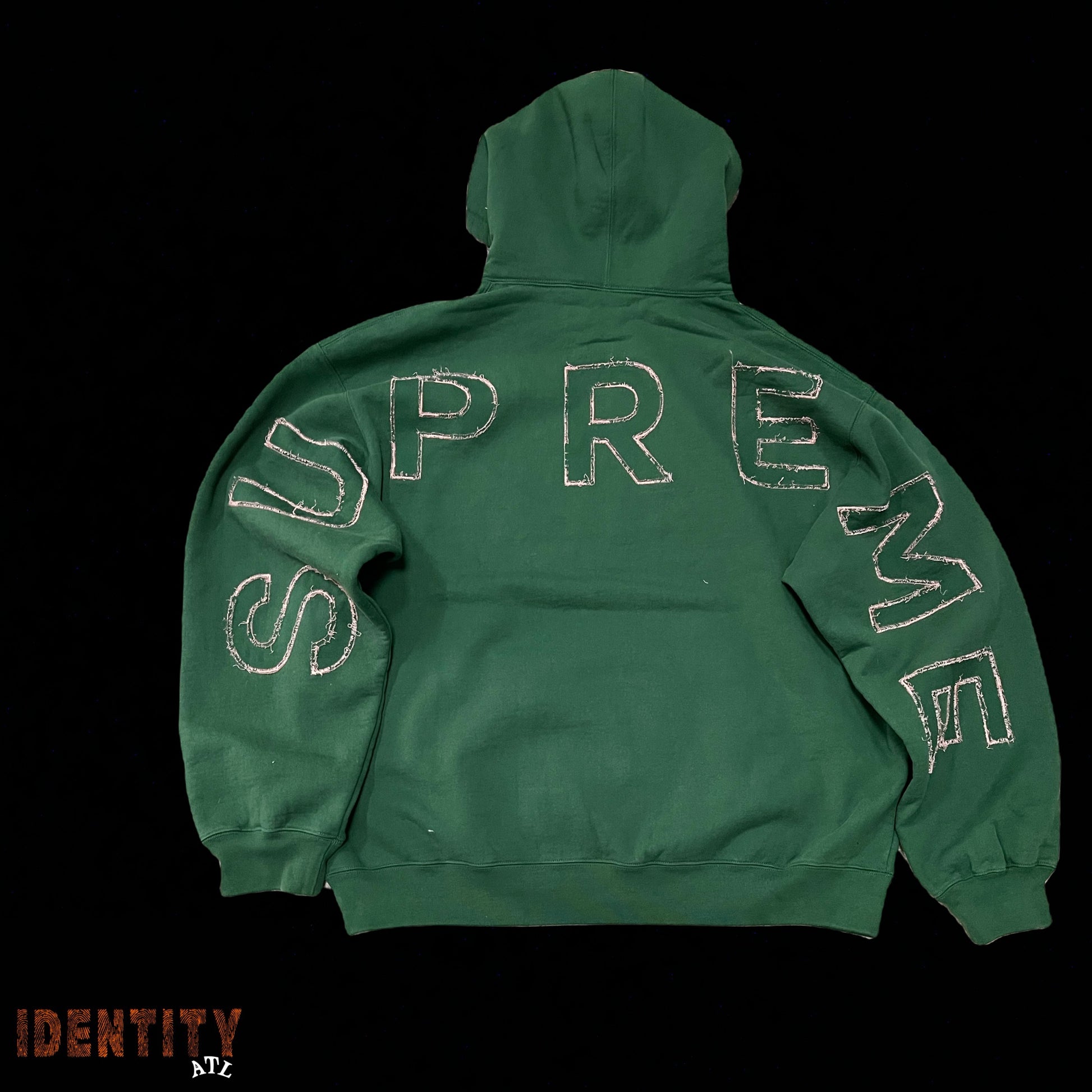 Supreme Frayed Hooded Sweatshirt Green