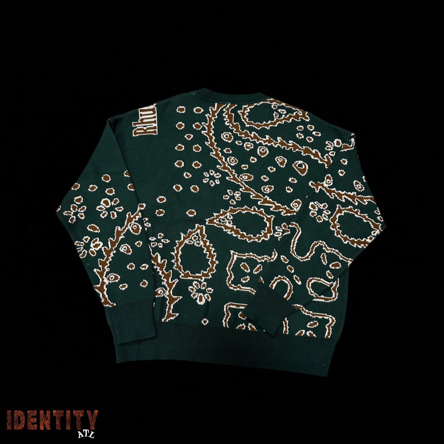 Rhude Bandana Knit Crewneck Green