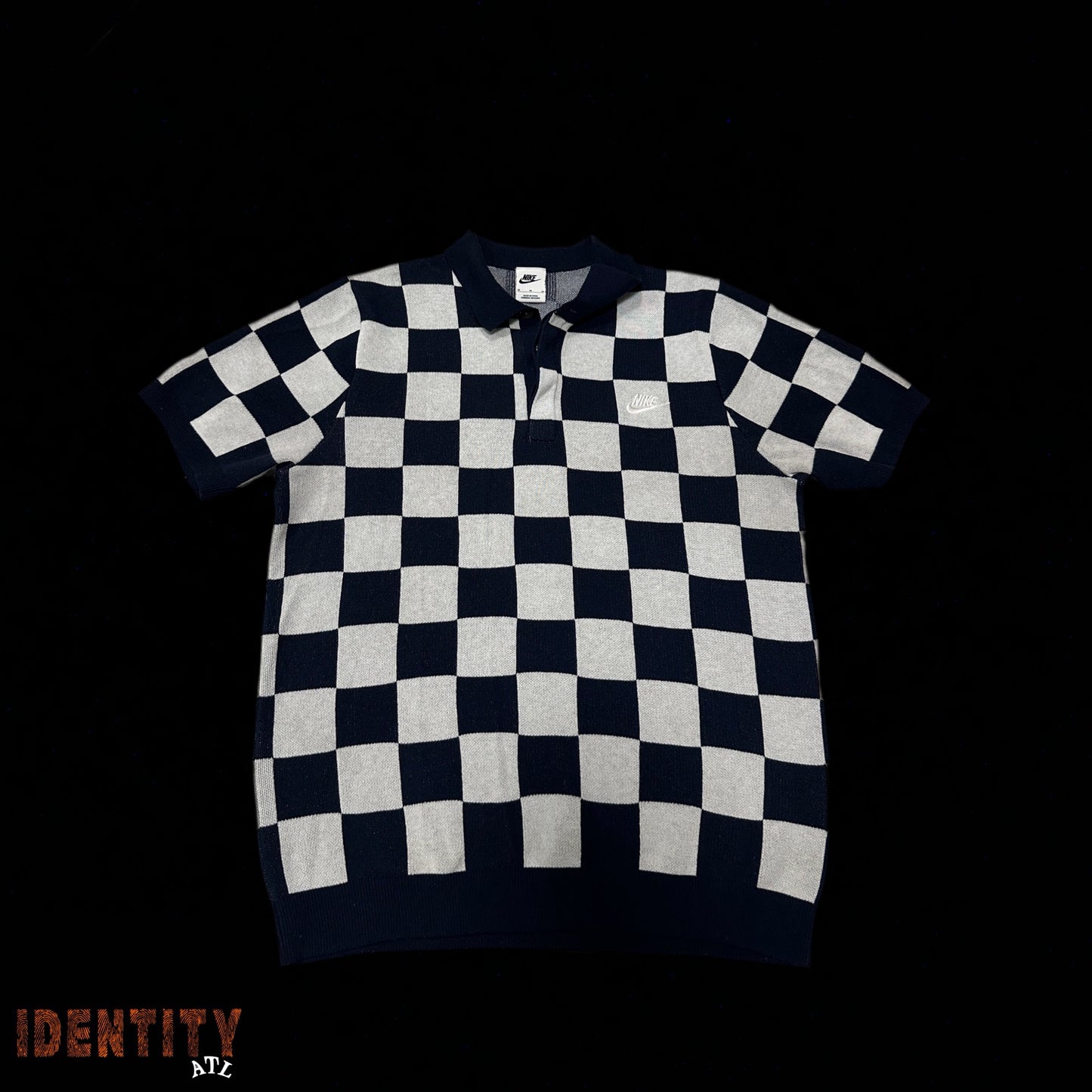 Nike Club Checkers Golf Polo Shirt Navy