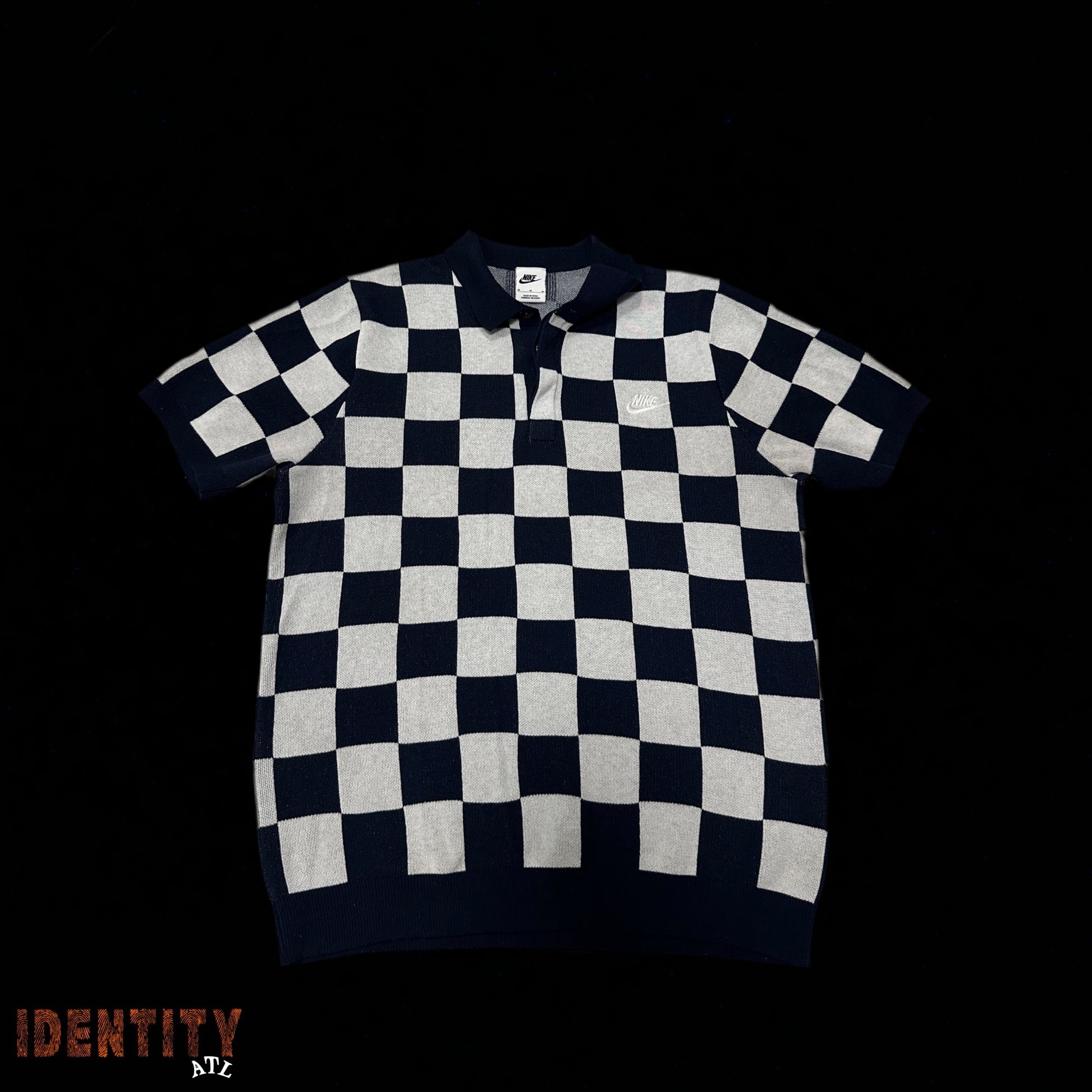 Nike Club Checkers Golf Polo Shirt Navy