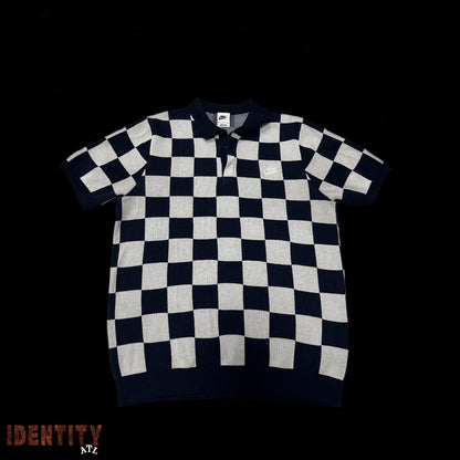 Nike Club Checkers Golf Polo Shirt Navy