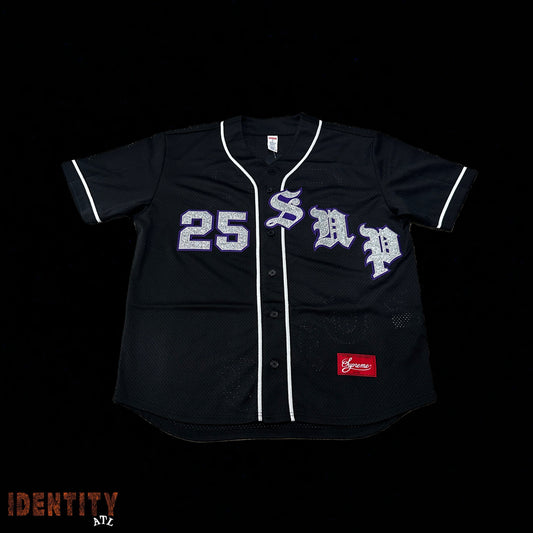 Supreme Old English Baseball Jersey Black