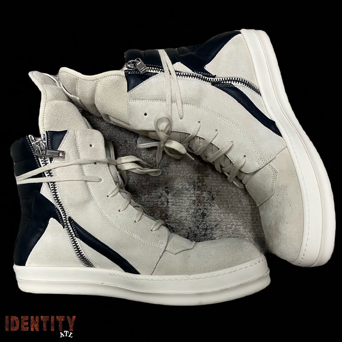 Rick Owens Geobasket Milk Black