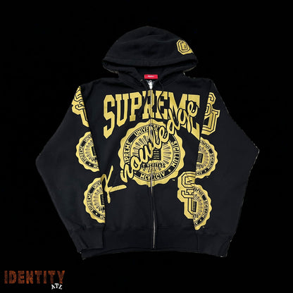 Supreme Knowledge Reigns Zip Up Hooded Sweatshirt Black