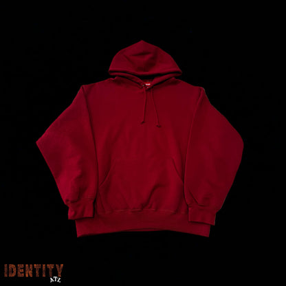 Supreme Satin Appliqué Hooded Sweatshirt (FW25) Red