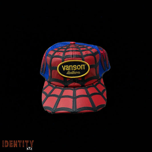 Supreme x Vanson Leather Spider-Man Panel Hat Red