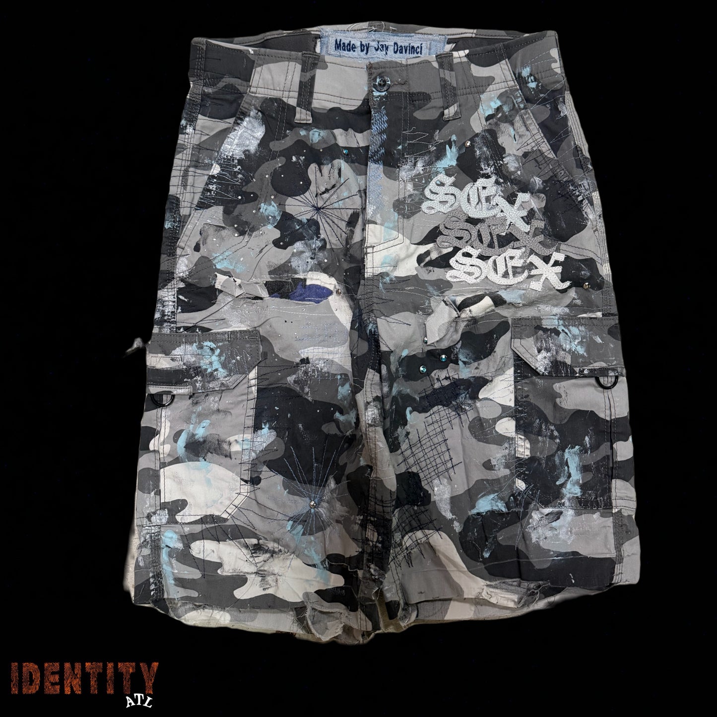Explicit Content Blue Camo Shorts