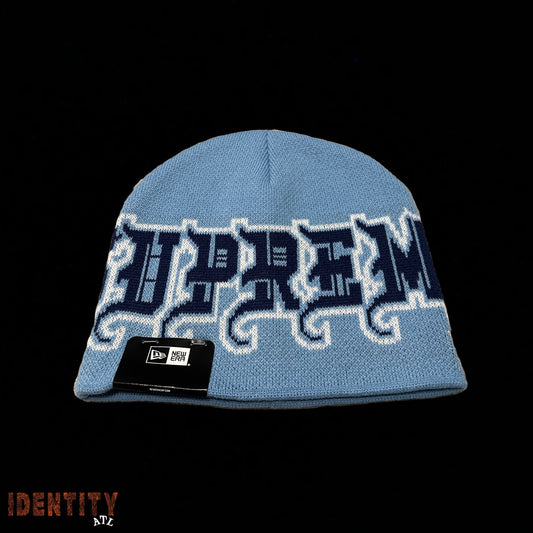 Supreme New Era Outline Beanie Light Blue