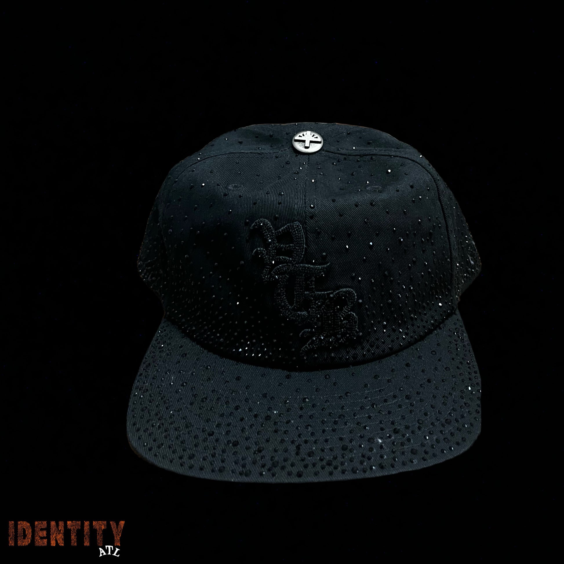 Vertabrae Obsidian Rhinestone Snapback