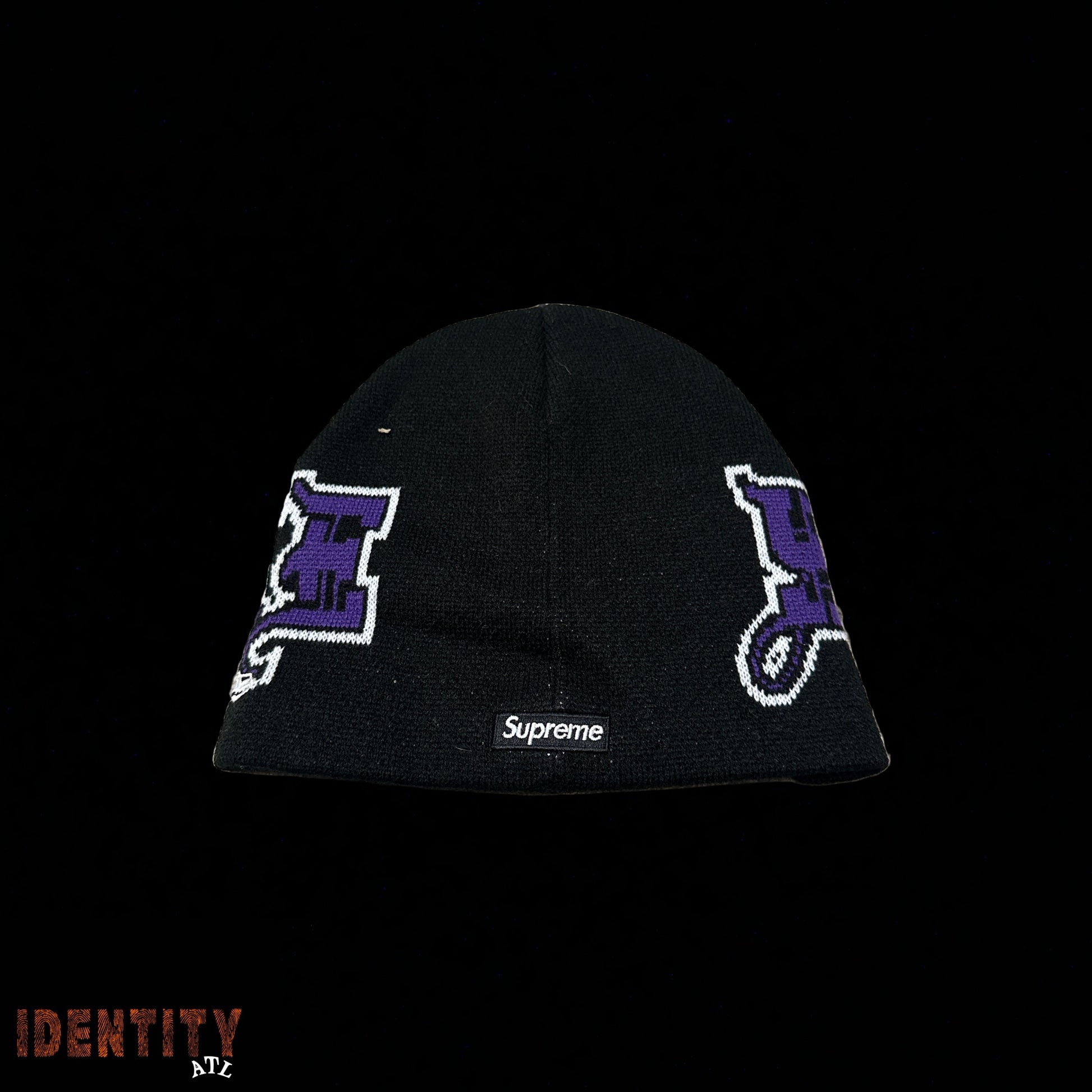 Supreme New Era Outline Beanie Black