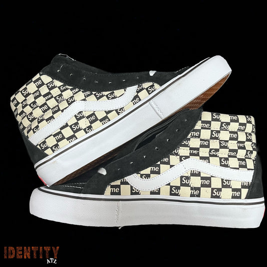 Vans Sk8-Hi Supreme Black Checker Logo