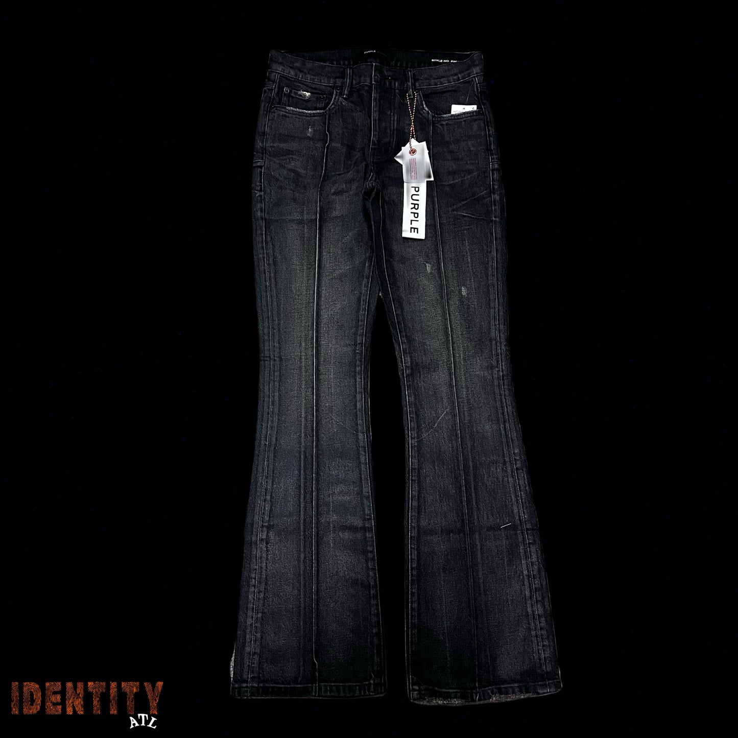 Purple Brand Black Resin Flare Jean Black