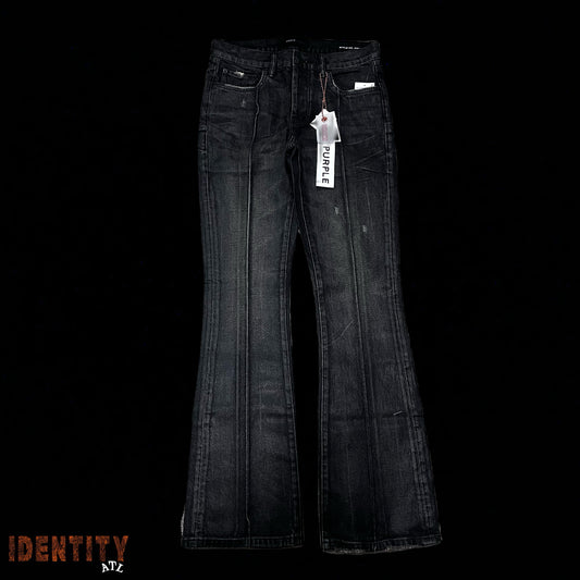 Purple Brand Black Resin Flare Jean Black