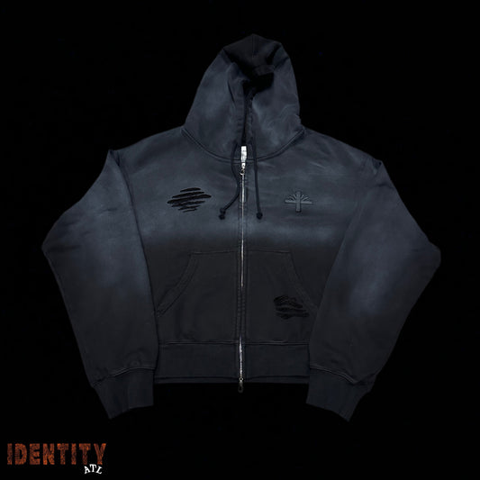 Vertabrae Obsidian Zip-Up Hoodie
