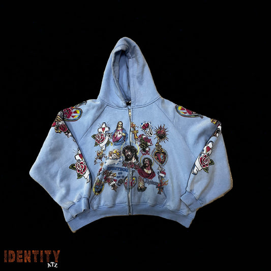 We Are Righteous Zip Up Jacket Blue