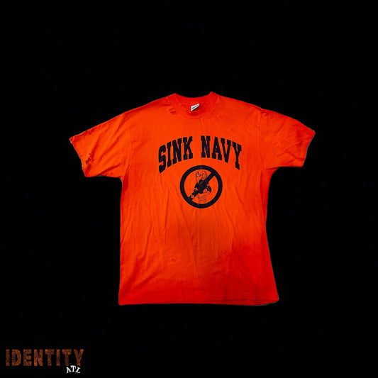 Vintage Sink Navy Tee Orange