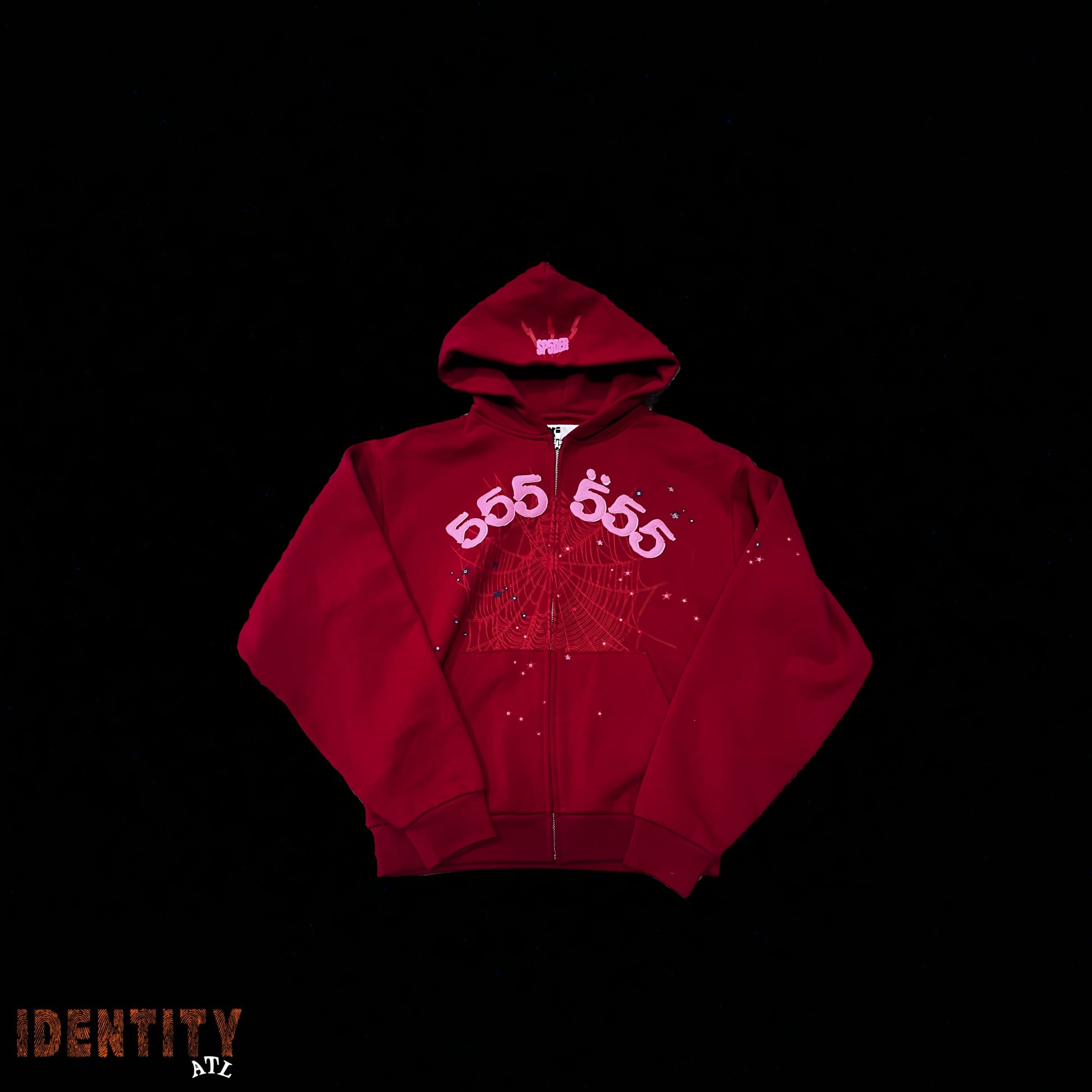 Sp5der Angel Number Zip Up Red