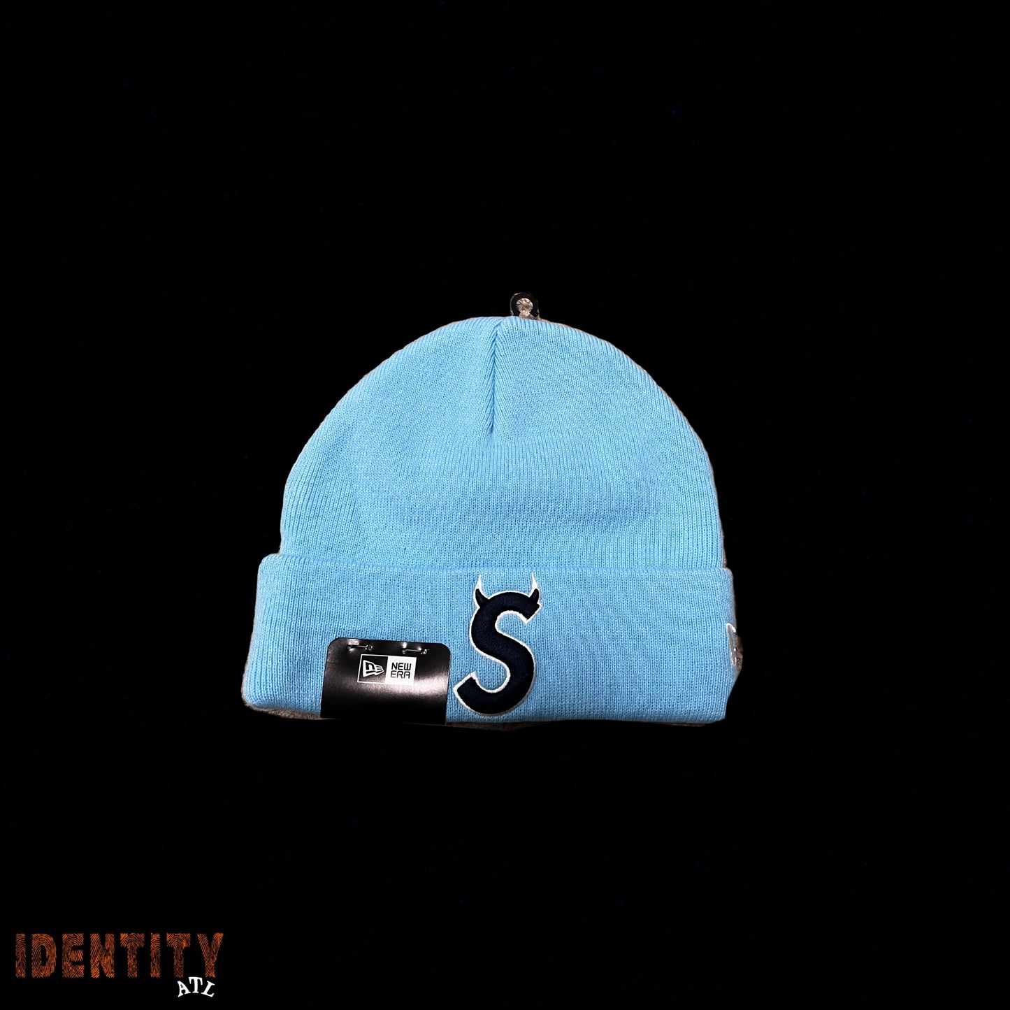 Supreme New Era Devil S Logo Beanie Light Blue