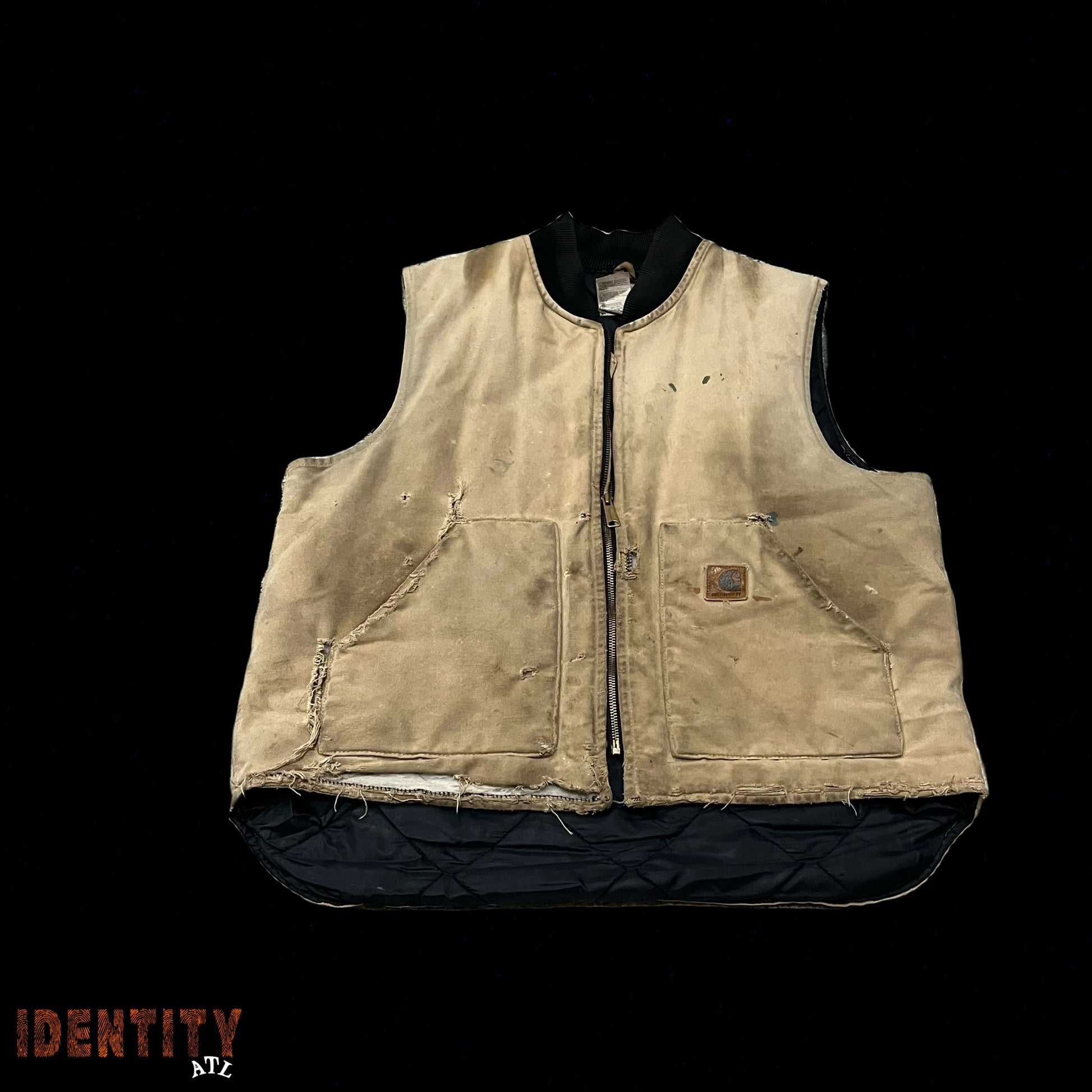 Vintage Carhartt Distressed Vest Lt. Tan